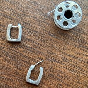 Sterling silver square hoops